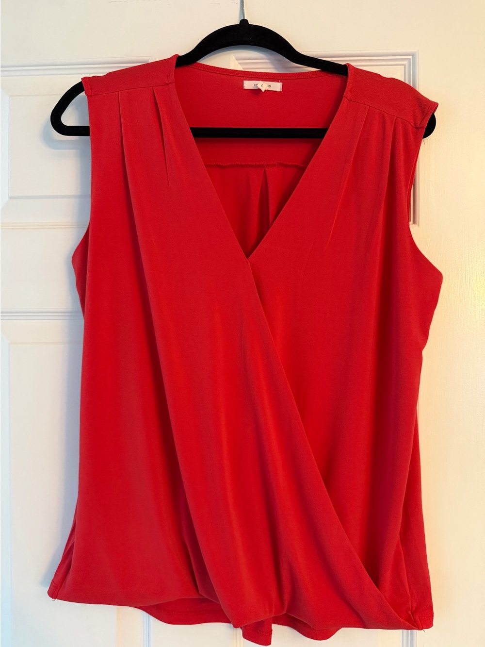 Maurices Red Sleeveless Surplice Wrap Blouse Women’s Large